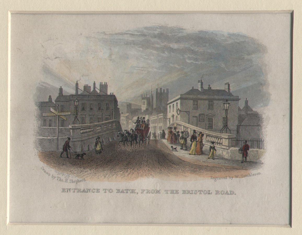 Print - Entrance to Bath, from the Bristol Road - Tombleson